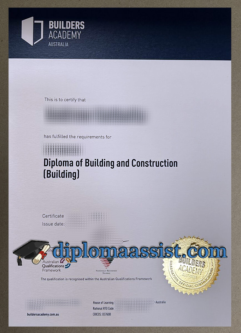 Where to order Builders Academy Australia diploma?