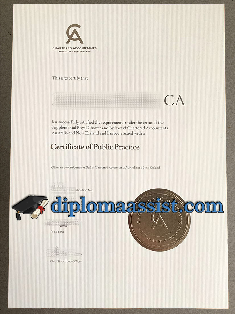 CA ANZ certificate