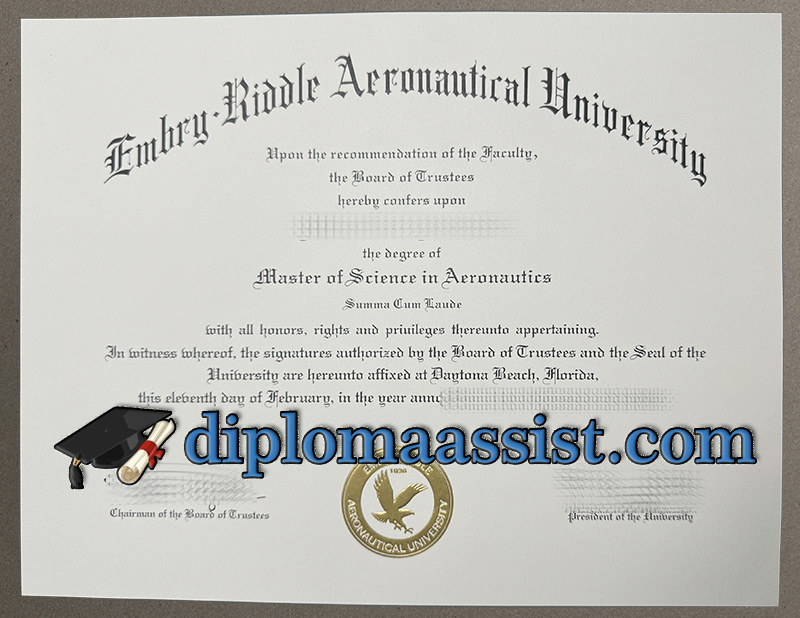 Buy Embry Riddle Aeronautical University diploma