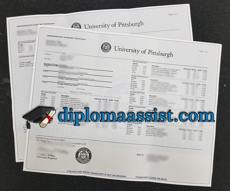 Order University of Pittsburgh transcript