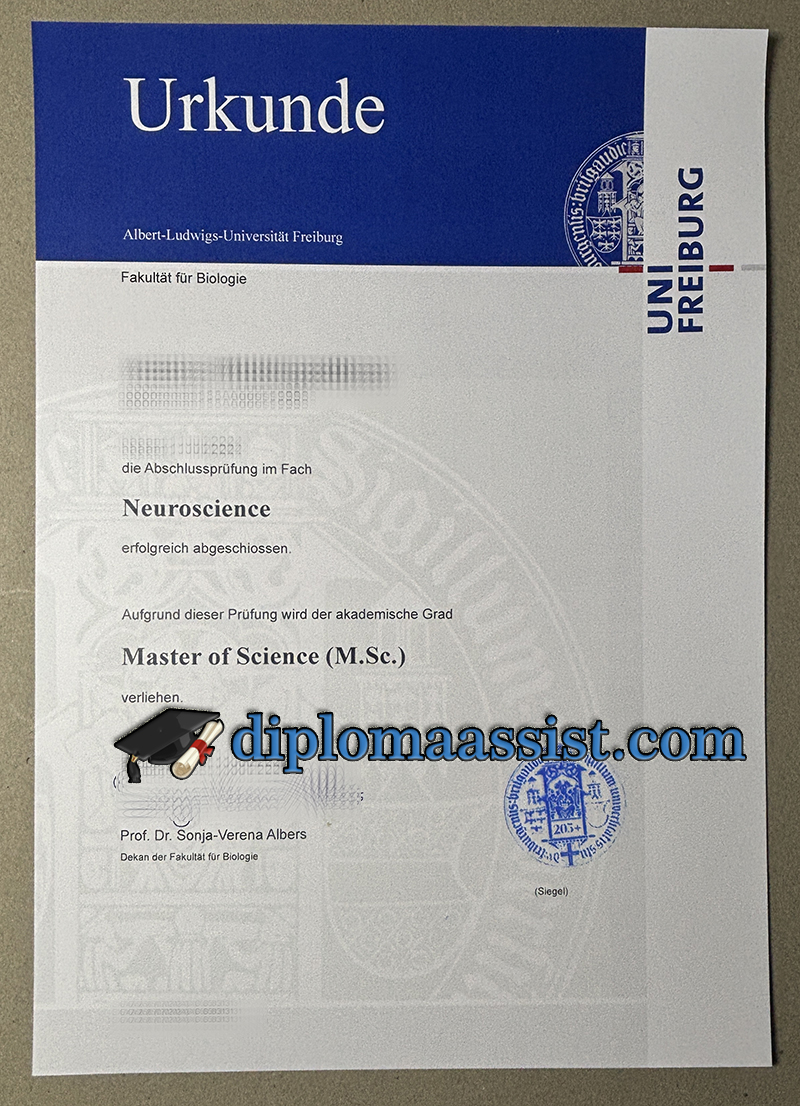 Order Albert Ludwigs Universität Freiburg Urkunde