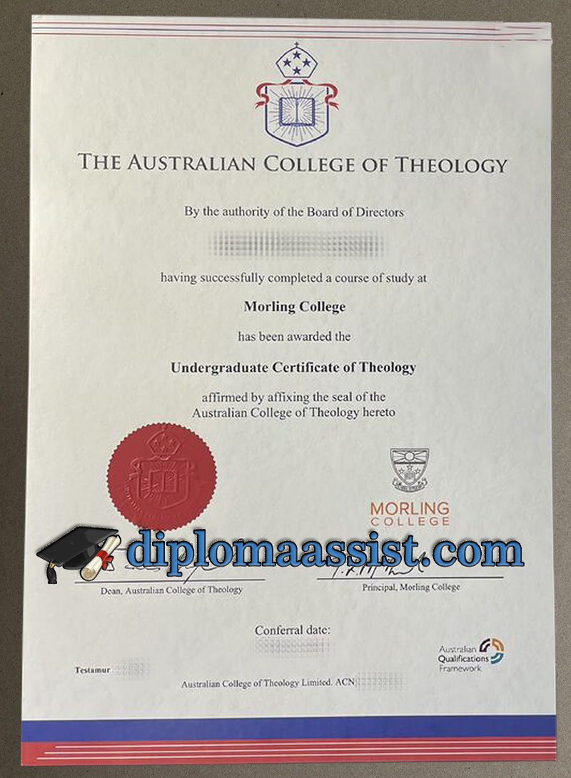 Order Australian College of Theology diploma