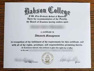 buy Babson College certificate
