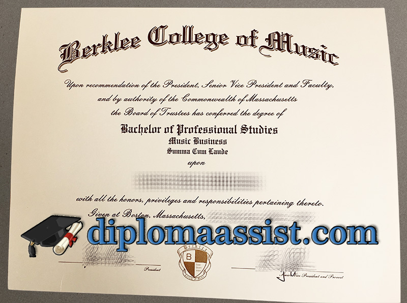 Buy Berklee College of Music diploma online