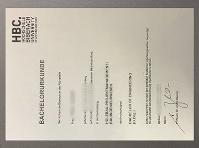 Hochschule Biberach University Bachelor Urkunde