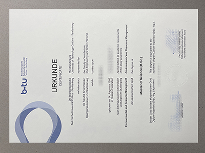Brandenburg University of Technology certificate
