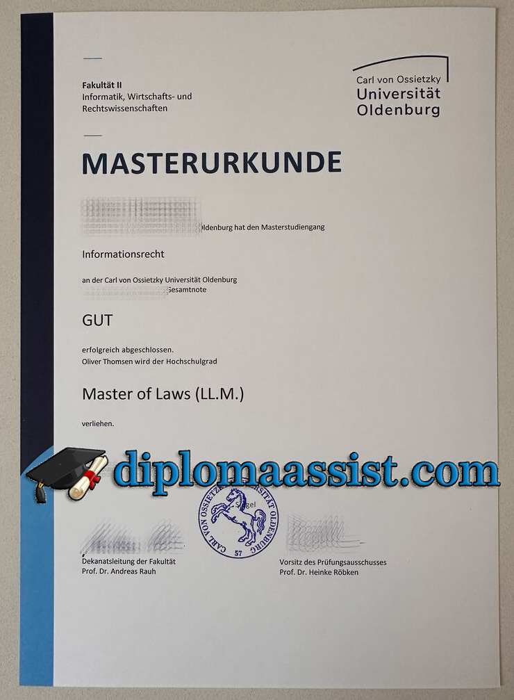 Carl von Ossietzky Universität Oldenburg diploma