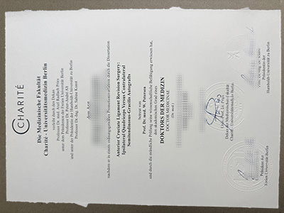 Charité Universitätsmedizin Berlin certificate