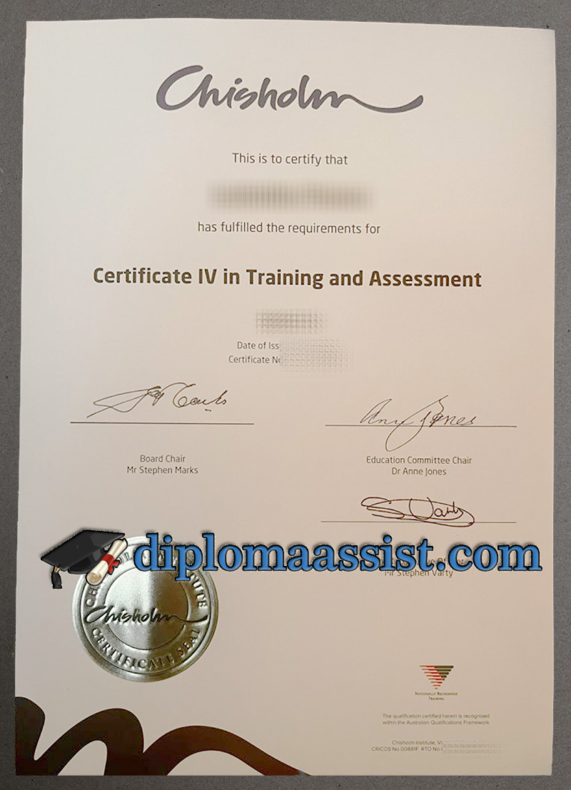 Chisholm Institute certificate