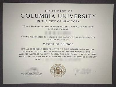 Columbia University diploma