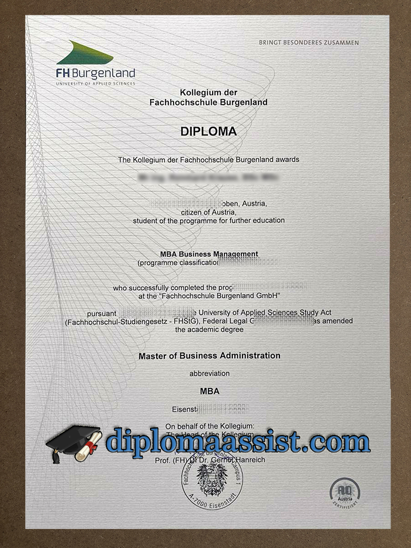 FH Burgenland University of Applied Sciences diploma