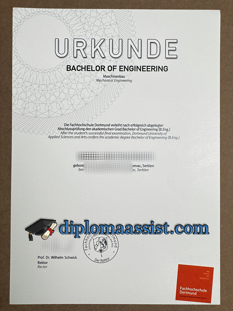 Where to order Fachhochschule Dortmund Urkunde?