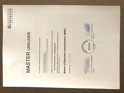 get Hochschule Fresenius Urkunde