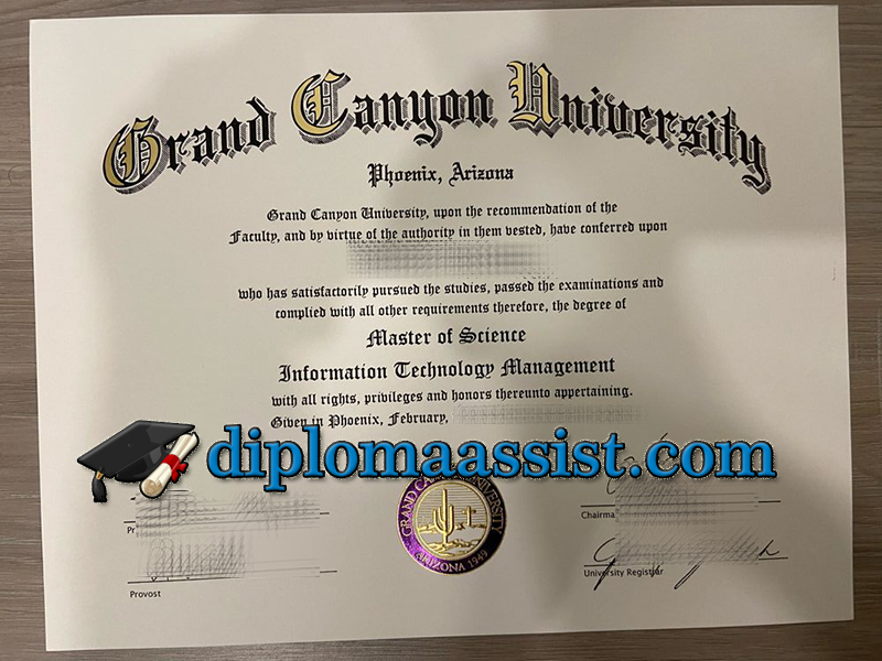 Grand Canyon University diploma