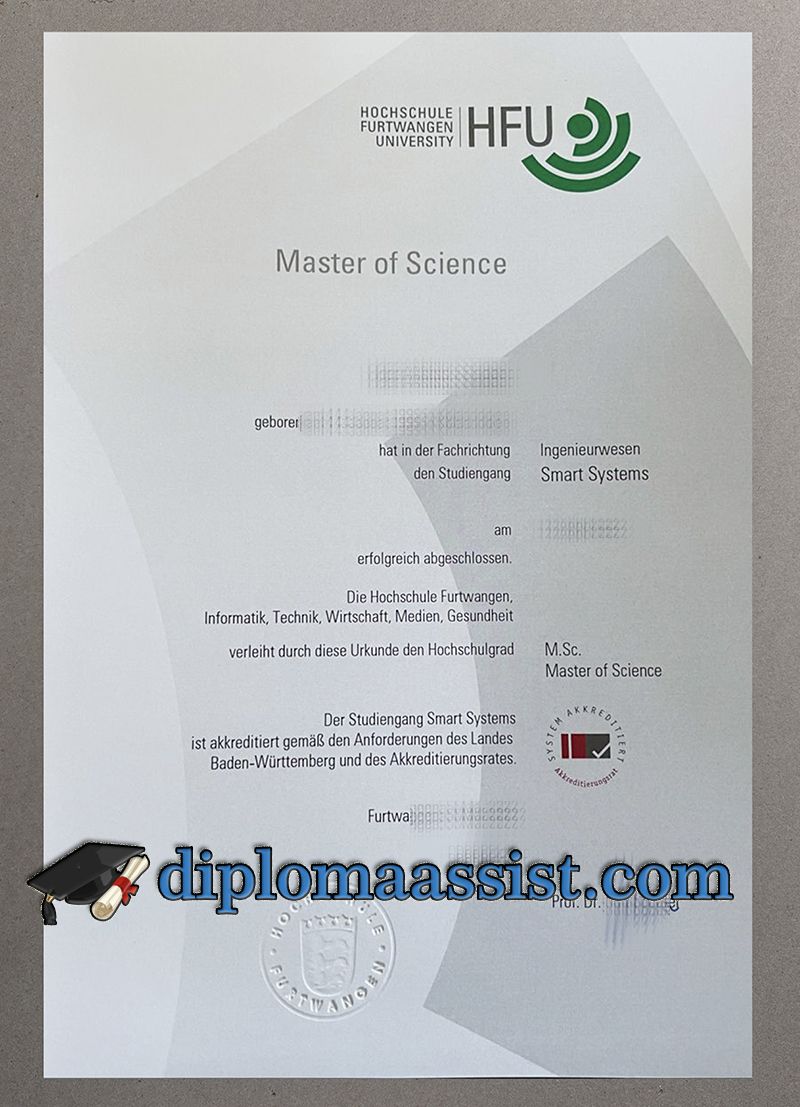 Order Hochschule Furtwangen diploma