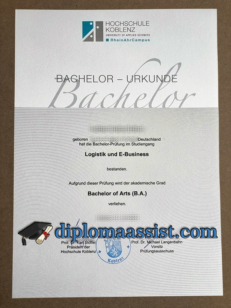 Hochschule Koblenz Urkunde