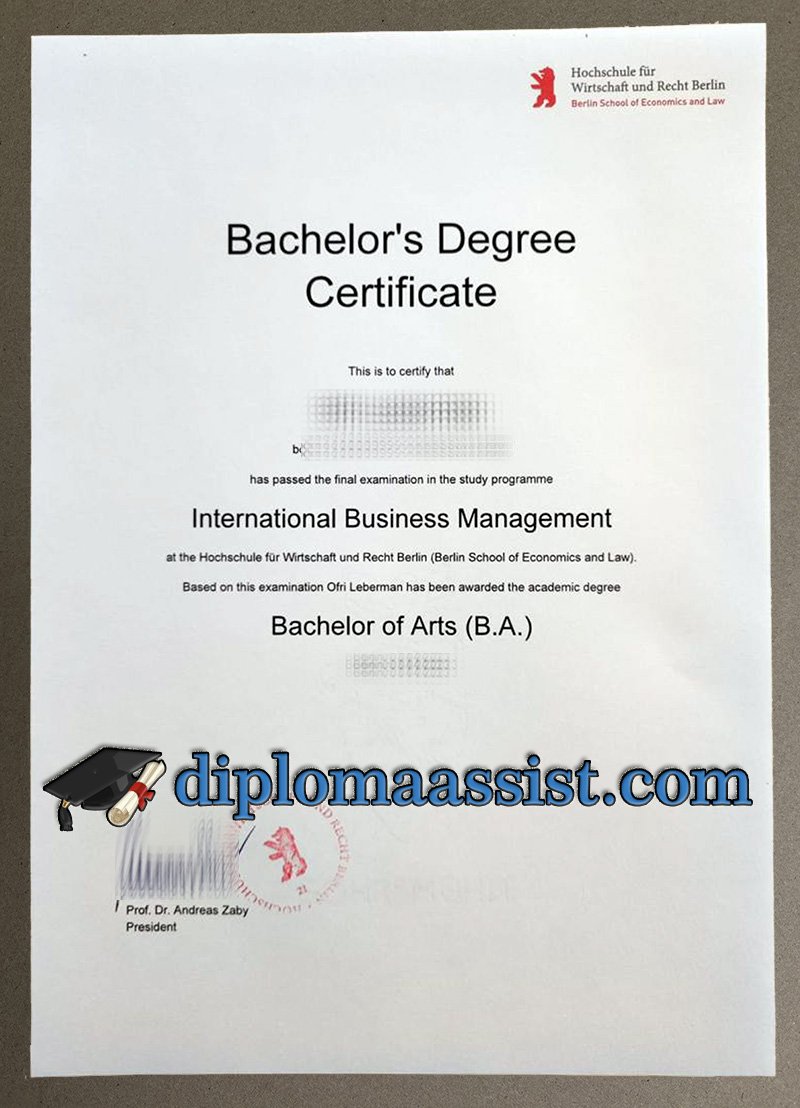 Order HWR Berlin diploma