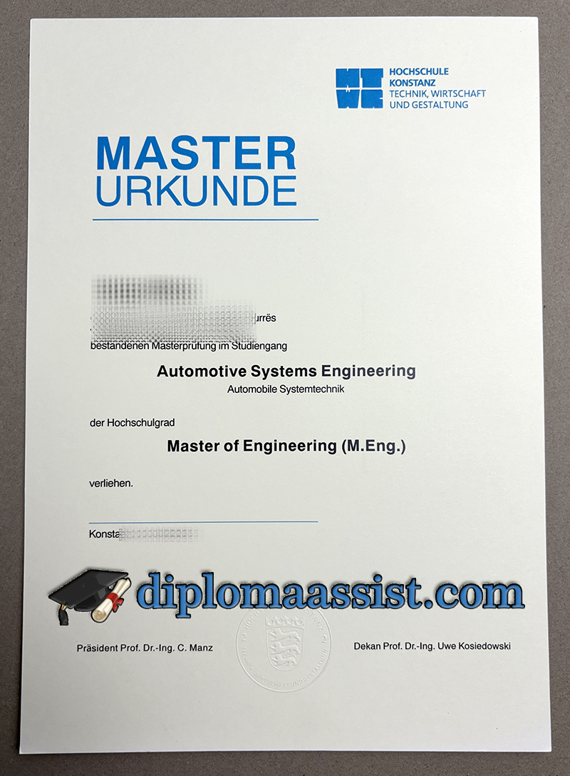 Konstanz University of Applied Sciences diploma