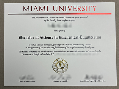 Miami University diploma