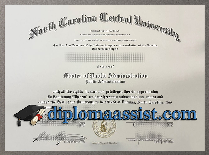 Make North Carolina Central University diploma