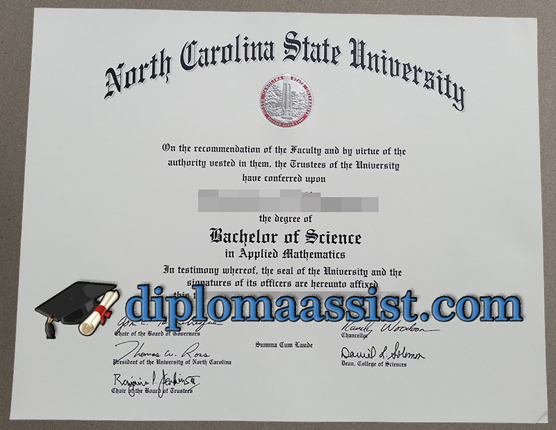North Carolina State University diploma