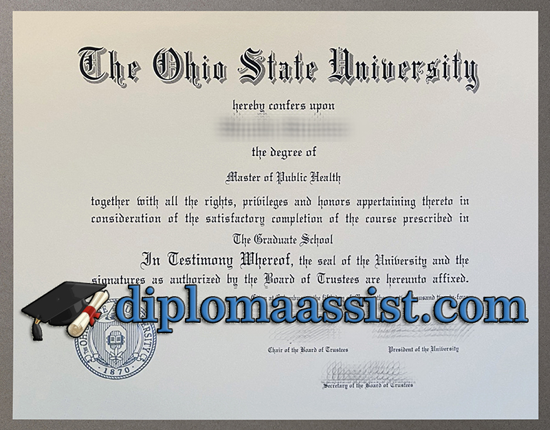 Ohio State University diploma