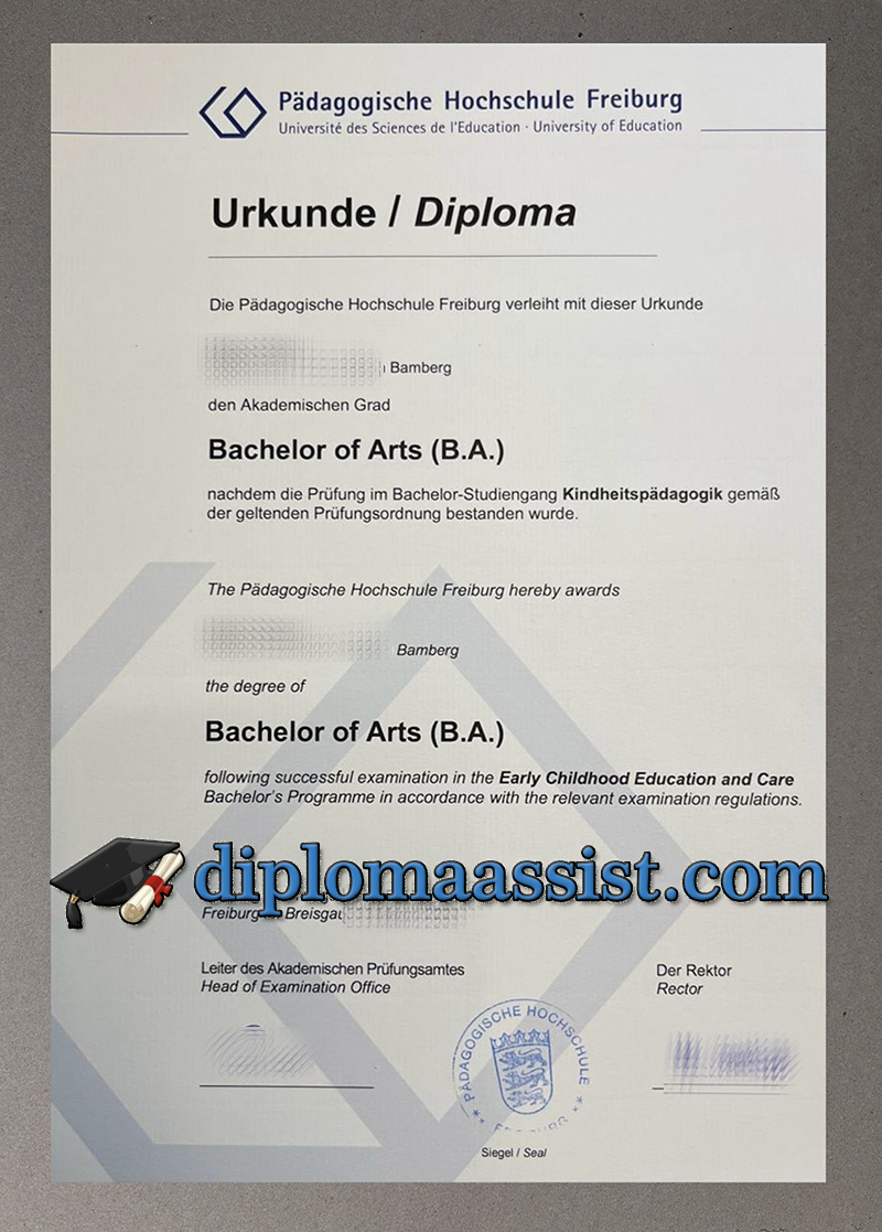 Pädagogische Hochschule Freiburg Urkunde