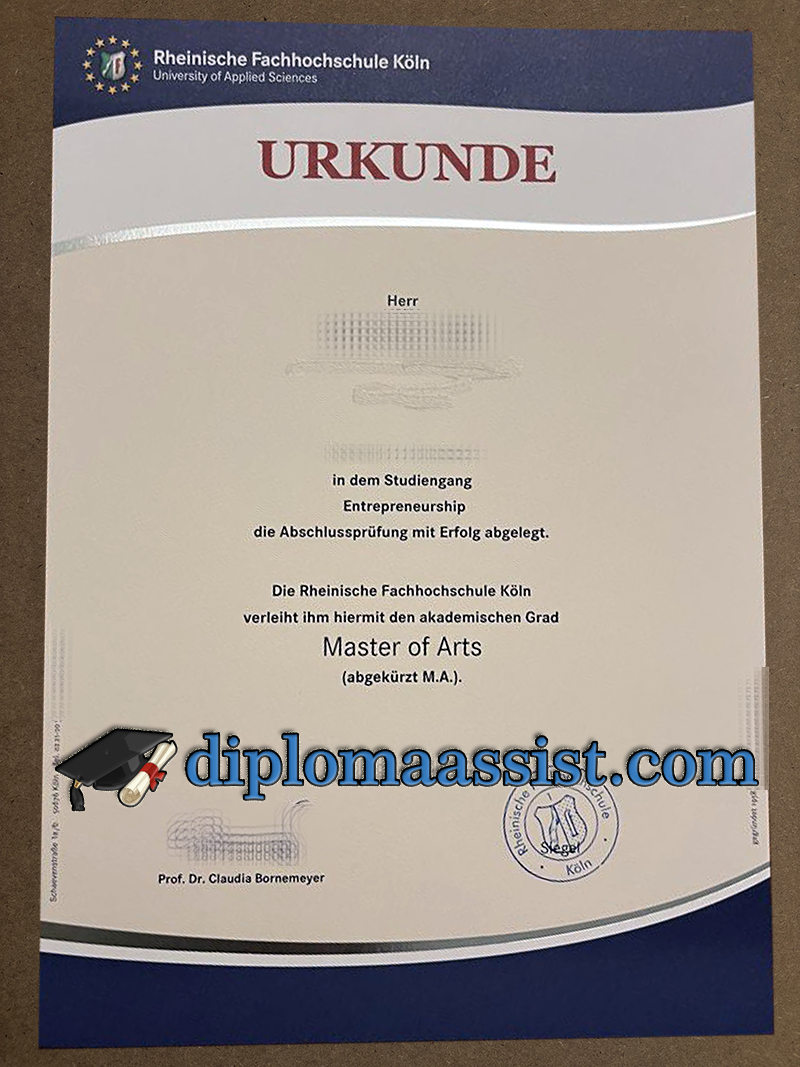 Rheinische Hochschule Köln Urkunde