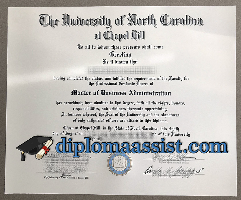 UNC Chapel Hill diploma