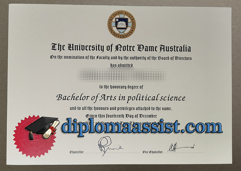 get University of Notre Dame Australia diploma