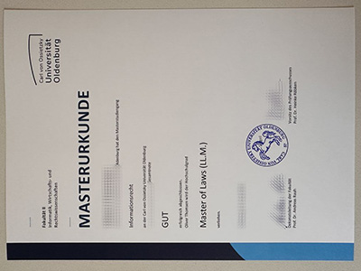 order Carl von Ossietzky Universität Oldenburg certificate