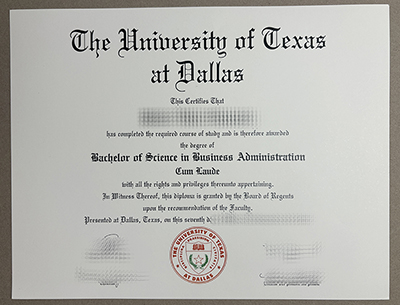 University of Texas at Dallas diploma