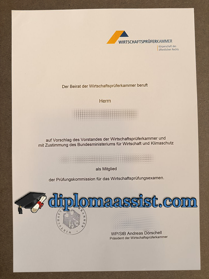 Wirtschaftsprüferkammer Zertifikat