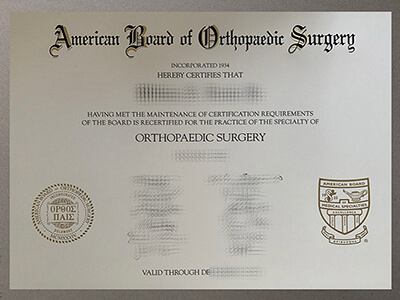 Buy American Board of Orthopaedic Surgery certificate