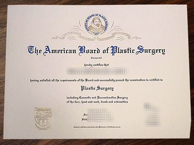 order American Board of Plastic Surgery diploma