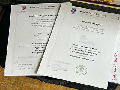 Akademie für Tonkunst Darmstadt Urkunde