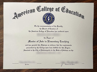 fake American College of Education diploma