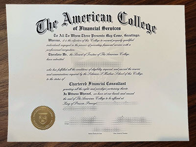 Buy American College of Financial Services diploma