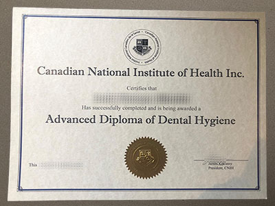 Canadian National Institute of Health Certificate