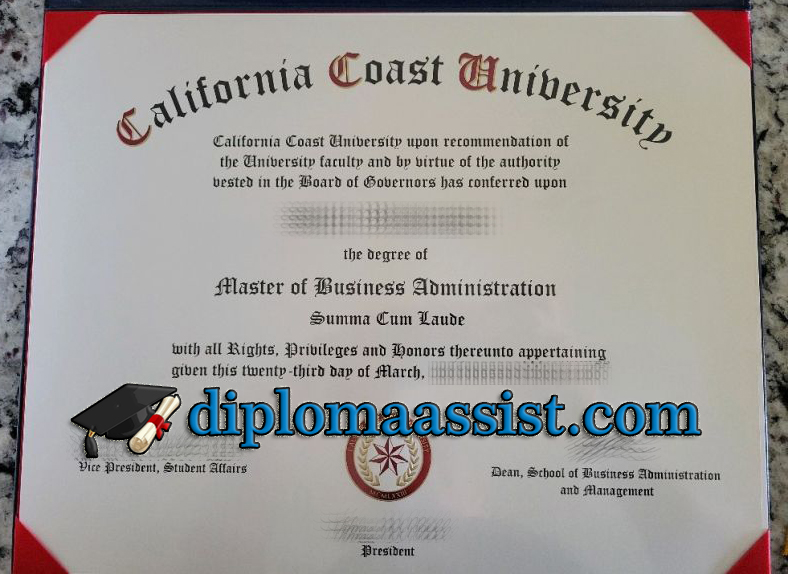 California Coast University diploma