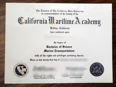 order California Maritime Academy certificate