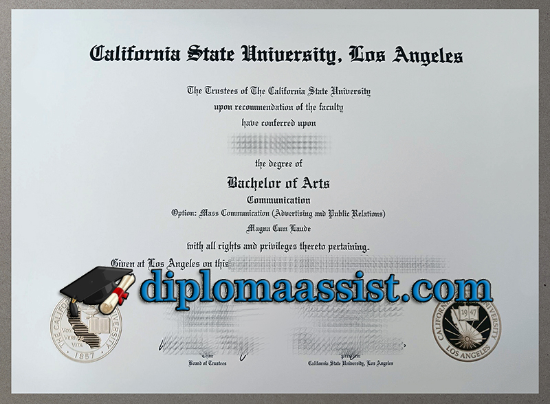California State University Los Angeles diploma