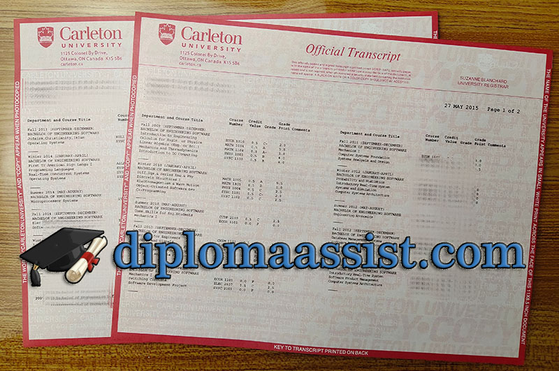 Carleton University transcript