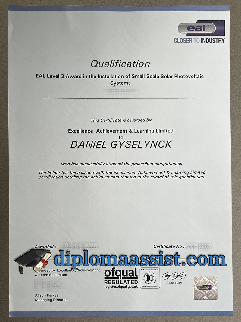 get EAL Level 3 Certificate