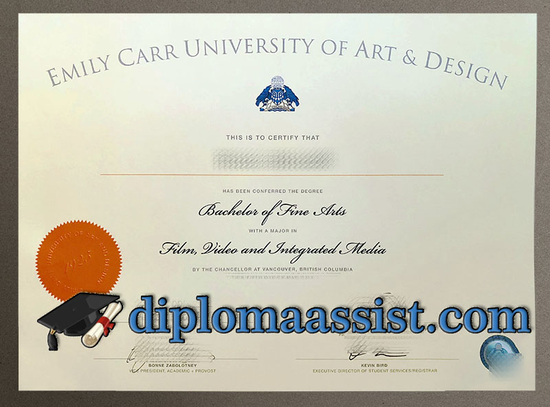 Emily Carr University diploma