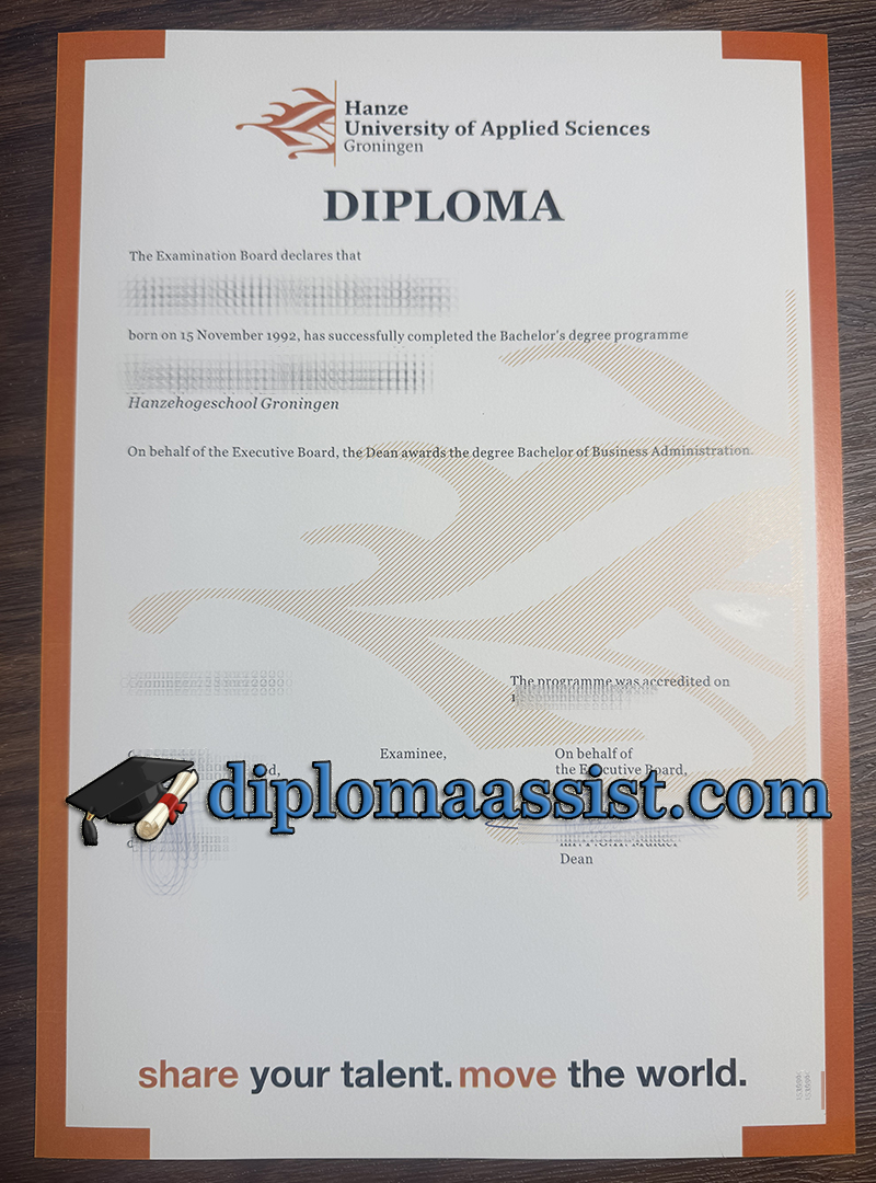 Hanze University of Applied Sciences diploma