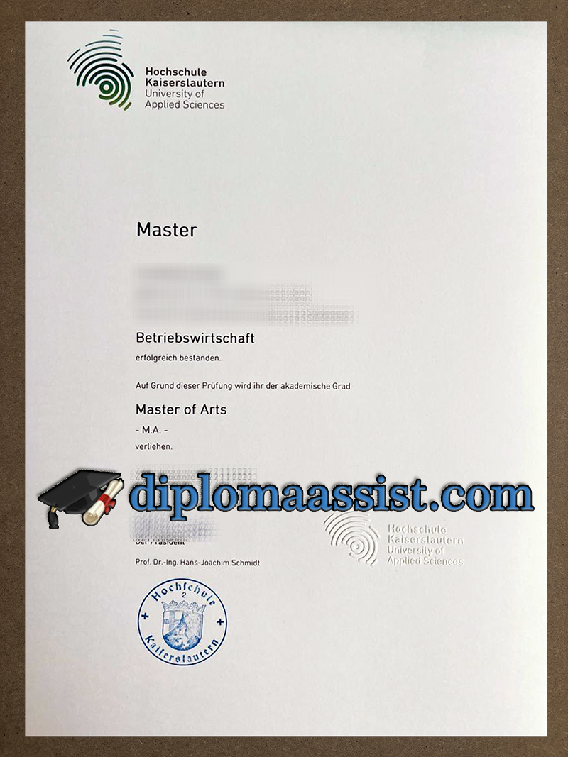 get Hochschule Kaiserslautern Urkunde