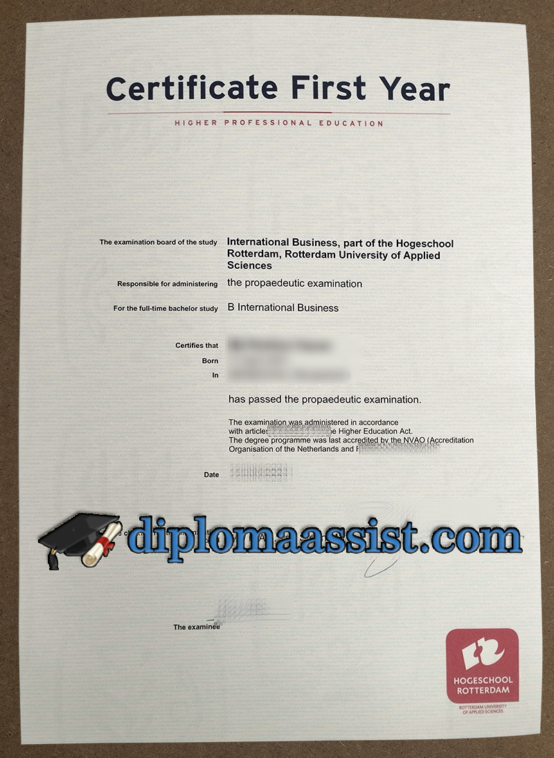 Hogeschool Rotterdam Certificate