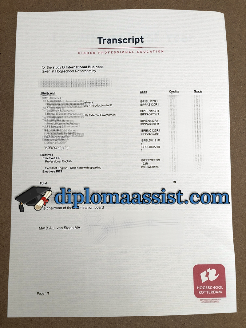 Hogeschool Rotterdam transcript