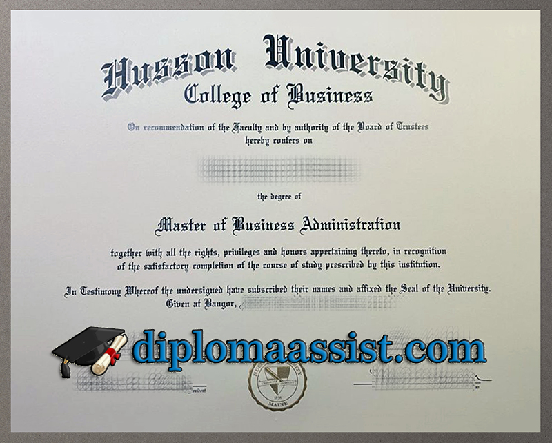 Husson University MBA diploma